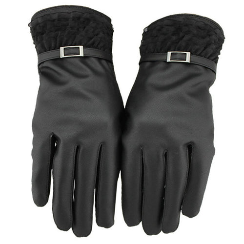 Women Full Finger PU Touch Screen Gloves Smartphone Tablet Mittens 4 Patterns PY6