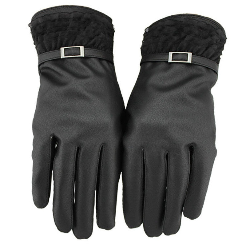 Women Full Finger PU Touch Screen Gloves Smartphone Tablet Mittens 4 Patterns PY6