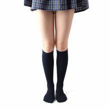 Women Girl College Stretch Knee Embroidery Crew Cotton Socks P1