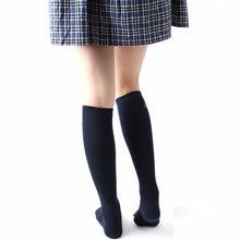 Women Girl College Stretch Knee Embroidery Crew Cotton Socks P1