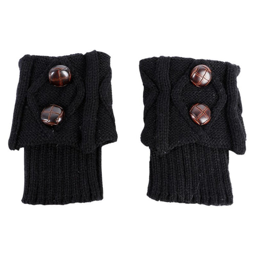 Women Girl Leg Warmers Socks Button Crochet Knitted Boot Socks Toppers Cuffs 7 Colors