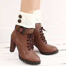 Women Girl Leg Warmers Socks Button Crochet Knitted Boot Socks Toppers Cuffs 7 Colors