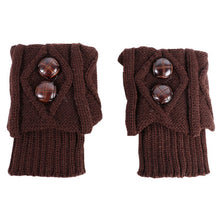 Women Girl Leg Warmers Socks Button Crochet Knitted Boot Socks Toppers Cuffs 7 Colors
