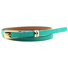 Women Girls  Candy Color PU Leather Belts Thin Skinny Waistband Belt  P6Y