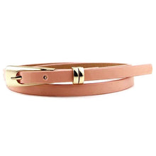 Women Girls  Candy Color PU Leather Belts Thin Skinny Waistband Belt  P6Y