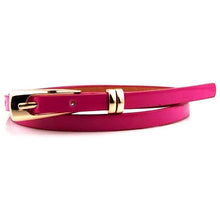 Women Girls  Candy Color PU Leather Belts Thin Skinny Waistband Belt  P6Y