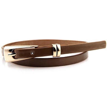 Women Girls  Candy Color PU Leather Belts Thin Skinny Waistband Belt  P6Y