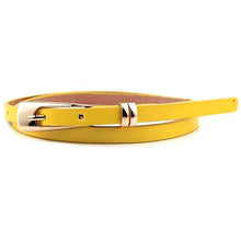 Women Girls  Candy Color PU Leather Belts Thin Skinny Waistband Belt  P6Y