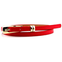 Women Girls  Candy Color PU Leather Belts Thin Skinny Waistband Belt  P6Y
