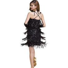 Women Halter Neck Fringed Latin Dance Skirt Sexy Performances Adult Dancing Dress  Y46