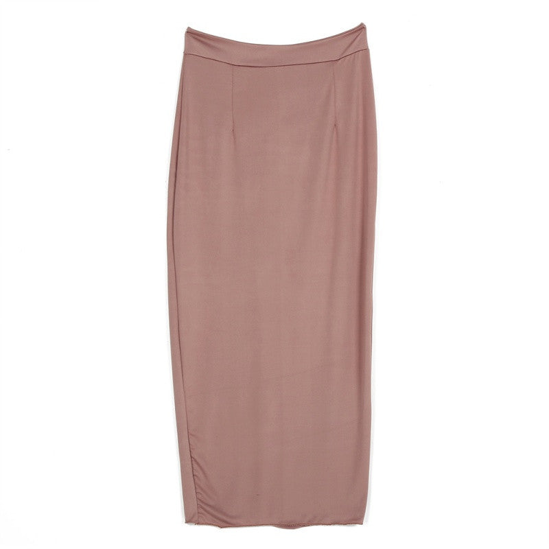 Women High Waist Office Pencil Skirt Straight Calf Length Midi Skirt Bodycon