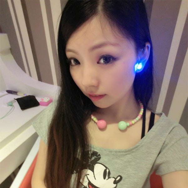 Women LED 9 Colors Imperial Crown Designed Trendy Charm Earrings Accessories Jewelry