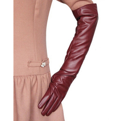 Women Ladies Opera Evening Party Gloves Faux Leather PU Over Elbow Long Glove 7 Colors PY6