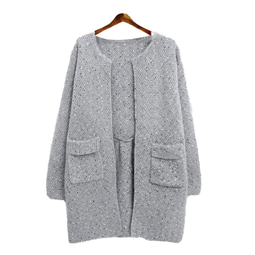 Women Long Sleeve Cardigan Knitted Jacket Sweater Coat Knitwear Overcoat P1