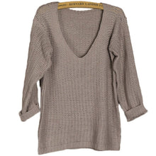 Women Long Sleeve Pullover Loose Tops Coat V-Neck Casual Sweater Knitwear Blouse