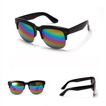 Women Men Half Rim Sunglasses UV 400 Plastic Frame Square Shades Overd Eyewear