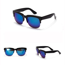 Women Men Half Rim Sunglasses UV 400 Plastic Frame Square Shades Overd Eyewear