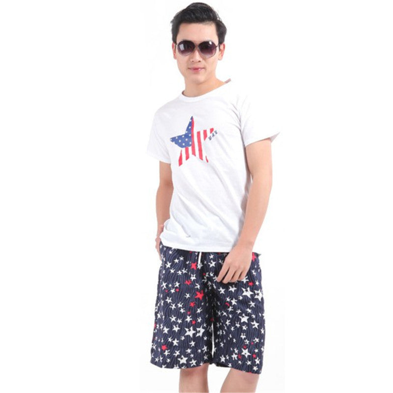 Women Men Lovers Couple Dots Short Pants Beach Board Shorts Black