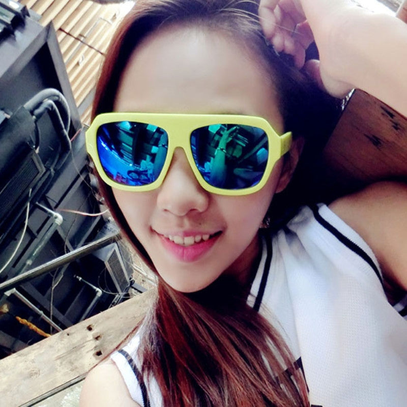 Women Men Sunglasses Plastic Frame Eyeglasses Goggles Reflective Sun Glasses lunette de soleil