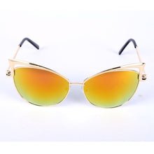 Women Metal Frame Sexy Cat Eye Sunglasses Coating Vintage Sun Glasses Oculos de grau Femininos UV400 LY6