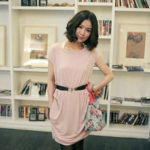 Women Metal Gold Buckle Elastic Stretch Waist PU Leather  Belt Waistband
