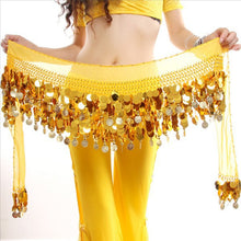 Women  Belly Dance Costume Hip Scarf Wrap Sequins Belt 58 Coins Chiffon Skirt