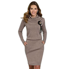 Women  Bodycon Pullover Wrap Dress High Collar Long Sleeve Slim Hoodied Dresses