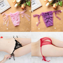 Women Open Crotch Slipknot Lace Thongs G-string Lingerie Underwear V-string