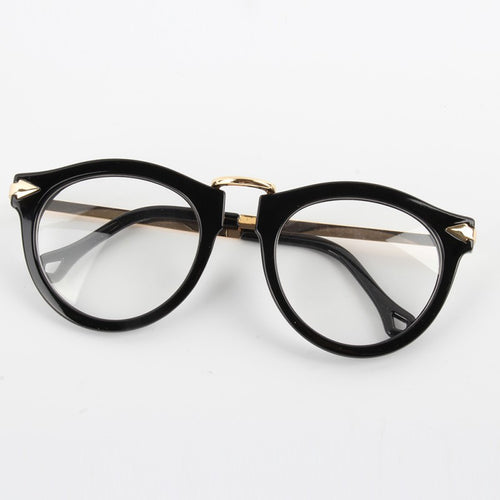 Women Retro Eyeglass Frame Round Clear Lens Arrow Designer Optical Glasses Eyewear PY6