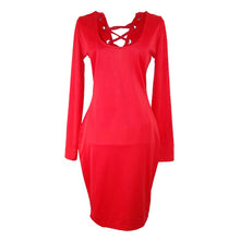 Women Sexy Bodycon Bandage Dress Backless Drawstring Hip Wrap Long Sleeve Dresses