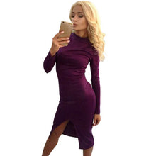 Women Sexy Bodycon Dress Pullover Long Sleeve Jumper Slim Party Dresses 3 Colors