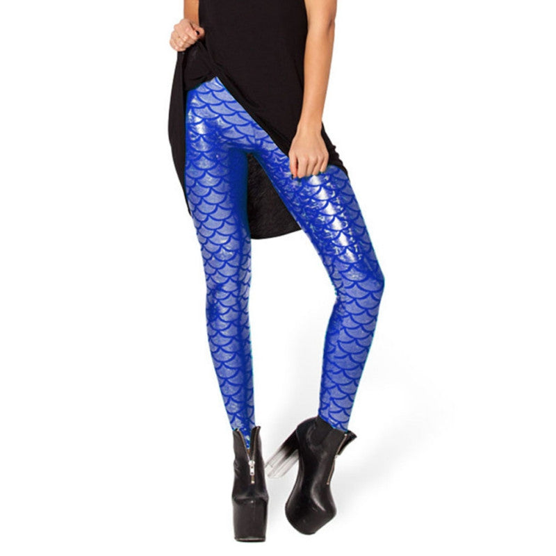 Women Sexy Mermaid Fish Scale Skinny Shine Legging Pants Jeggings 9 Colors