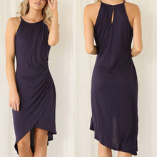 Women Sling Bodycon Dress Casual O-Neck Clothing Sexy Solid Tank Dresses