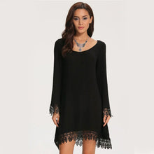 Women Soft Tassel Boho Long Sleeve Loose Dress Casual Jumper Party Mini Dresses
