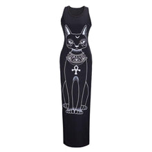 Women Sexy Casual Boho Long Maxi Beach Dress cartoons Cat Sundress