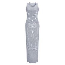 Women Sexy Casual Boho Long Maxi Beach Dress cartoons Cat Sundress