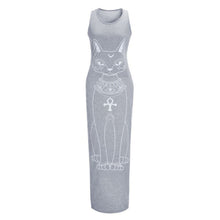 Women Sexy Casual Boho Long Maxi Beach Dress cartoons Cat Sundress