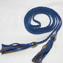 Women Thin Long PU Leather Woven Belt Tassel Clothing Waist Strap Braided Belt P16