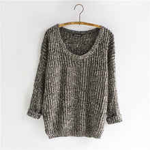 Women Warm Casual Round Neck Long Sleeve Knitted Sweater Loose Knitwear Pullovers