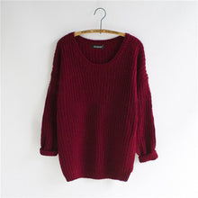 Women Warm Casual Round Neck Long Sleeve Knitted Sweater Loose Knitwear Pullovers