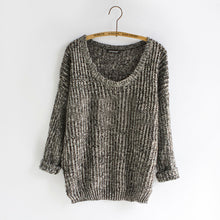 Women Warm Casual Round Neck Long Sleeve Knitted Sweater Loose Knitwear Pullovers