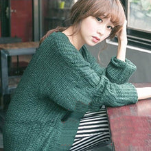 Women Warm Casual Round Neck Long Sleeve Knitted Sweater Loose Knitwear Pullovers