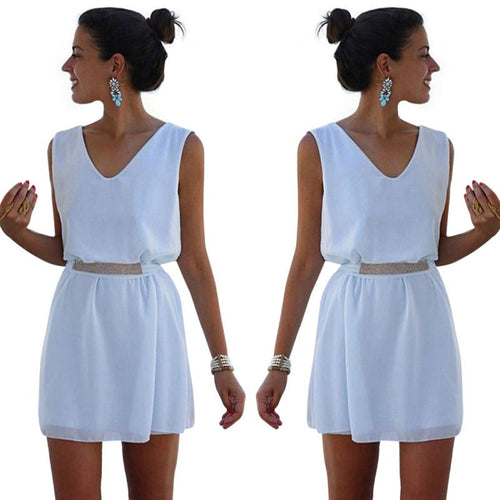 Women's Evening Party Bodycon Mini Dress White Dress Shirt Dresses