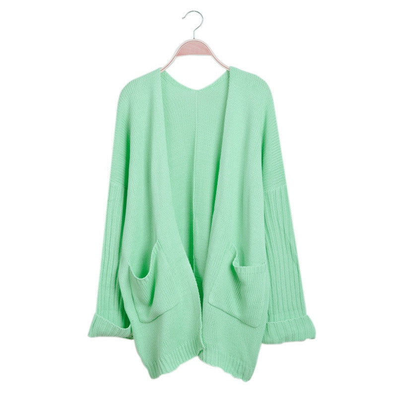 Women's Girls Long Sleeve Cardigan Knit Tops Sweater Knitwear Coat Outwear