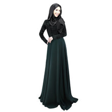 Women's Lace Long Sleeve Party Maxi Embroidery Dress Abaya Islamic Muslim Wear PY3
