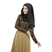 Women's Lace Long Sleeve Party Maxi Embroidery Dress Abaya Islamic Muslim Wear PY3