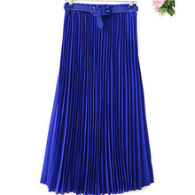 Women's Pleated Retro Maxi Long Skirt Elastic WaistBand Belt Chiffon Dance Skirt P16