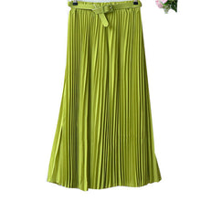 Women's Pleated Retro Maxi Long Skirt Elastic WaistBand Belt Chiffon Dance Skirt P16