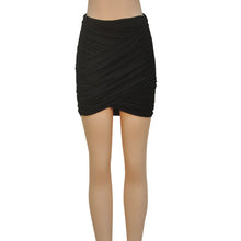 Women's Pleated Stretch Tight Sexy Bodycon Bandage Mini Skirt Short Pencil Skirts