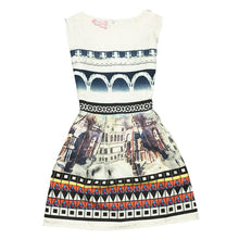 Women's Sleeveless Casual Sundress Flower Cotton Pleated Short Floral Mini Dress